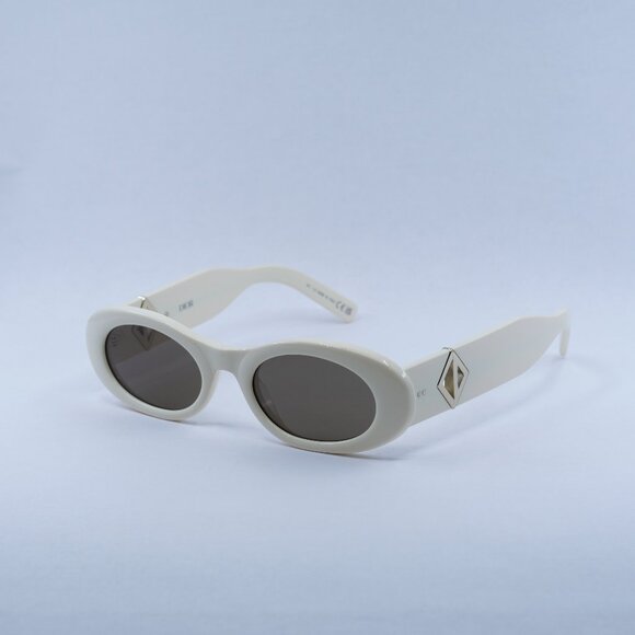 🕶️ New Dior CD DIAMOND R1I 50F0 Sunglasses - Ivory Frame, Dark Brown Frame - Picture 1 of 12